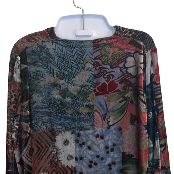New JOHNNY WAS Grace Tessa Tunic Multicolor Floral Velvet Flowy Top Women's XS - Picture 9 of 11